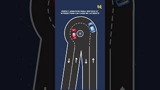 PERFECT ANIMATION SMALL MISTAKES AT INTERSECTIONS CAN CAUSE BIG ACCIDENTS #drivinglessons