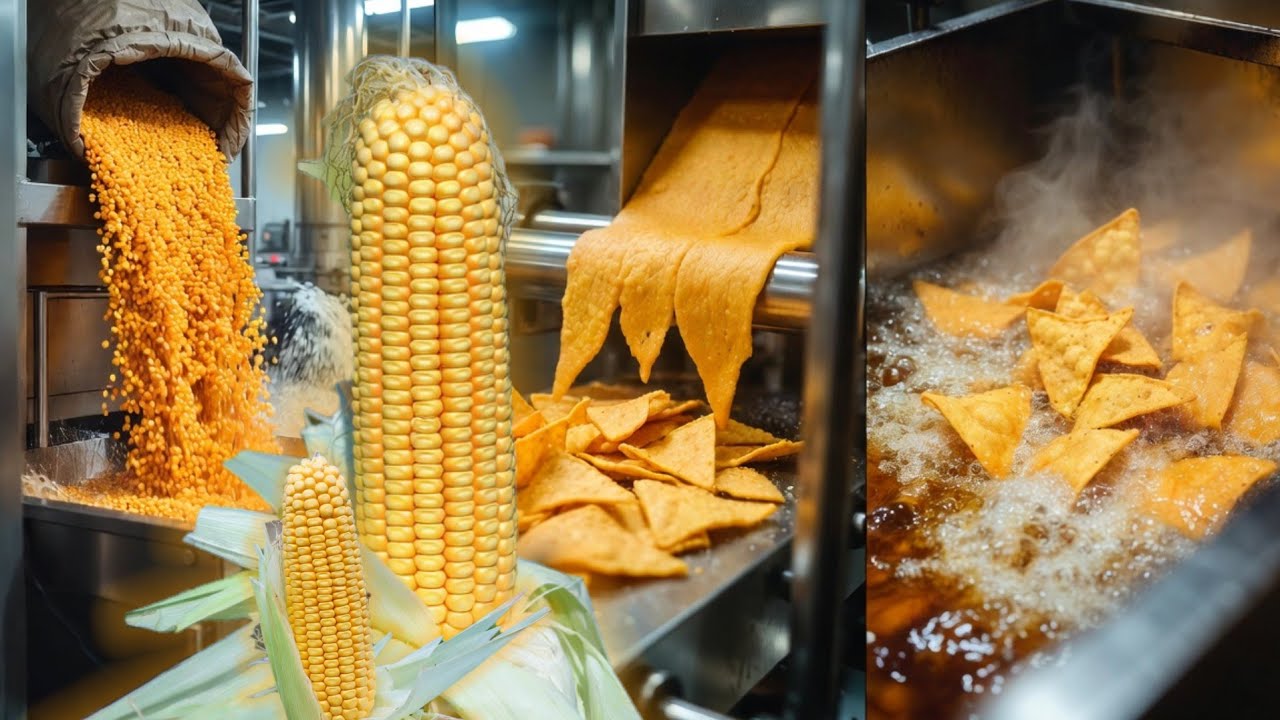 Corn Tortilla Chips Manufacturing Process | - YouTube