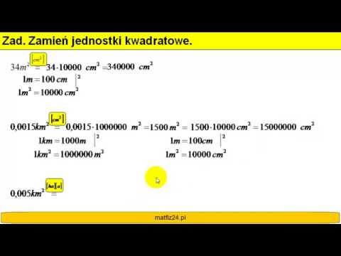 Zamień jednostki kwadratowe - Matfiz24.pl