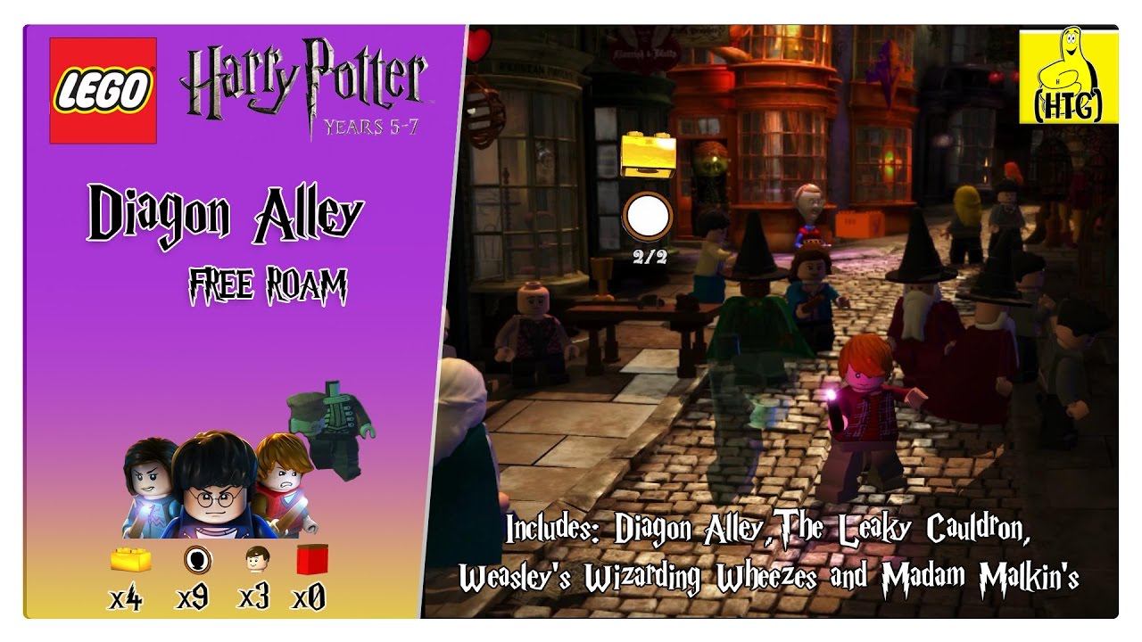 Lego Harry Potter 5-7: Diagon Alley FREE ROAM (All Collectibles) - HTG