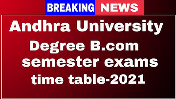 Andhra University Degree B.com semesters exams time table 2021|AU latest|