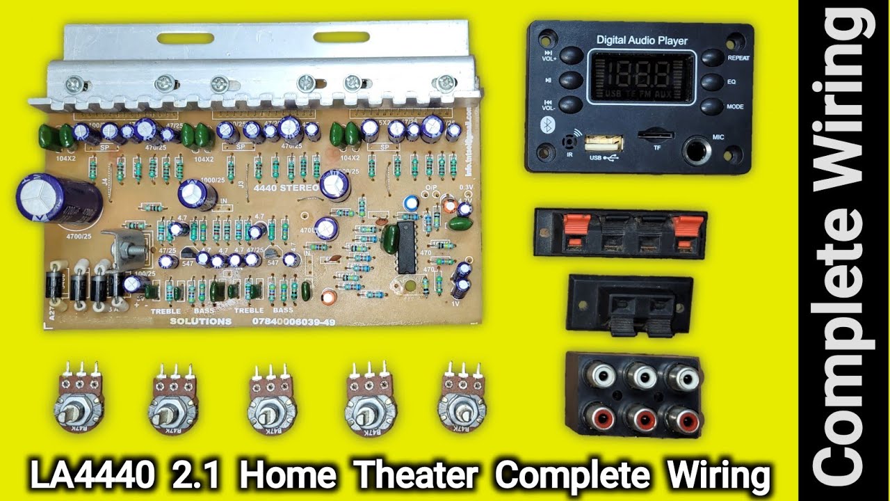LA4440 2.1 Home Theater Complete Wiring in हिन्दी • LA4440 Three ic Amplifie Full Wiring
