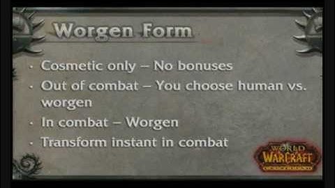WoW: Cataclysm :: Worgen & Goblin Racials + New Class/Race Combos :: Blizzcon Class Panel