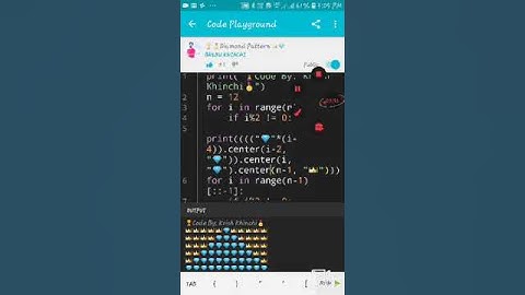 💎💎💎Diamond pattern in Python💎💎💎