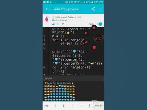 💎💎💎Diamond pattern in Python💎💎💎 - YouTube