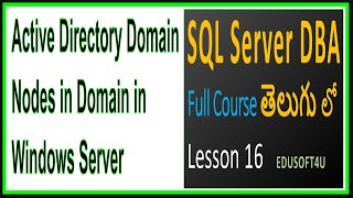 Celebrity Active Directory Domain-Nodes-windows server-SQL Server DBA Full Online course in Telugu-Lesson 16 Net Worth