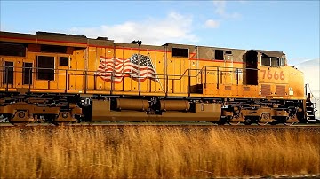 Pacing UP 7666 with the QPDRV near Harrisburg, Oregon 9-25-11 Non stop sound!!!