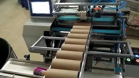 Paper round box making machine, Automatic paper tube paper mounting machine