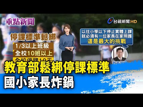 教育部鬆綁停課標準 國小家長炸鍋【重點新聞】-20220413