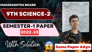 9th Science-2 Semester Question paper And Solution Maharashtra board | Crystal Concept | Shubham Cha