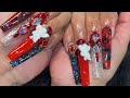 WATCH ME DO MY NAILS | XXL C CURVE TIPS | VALENTINES DAY NAILS