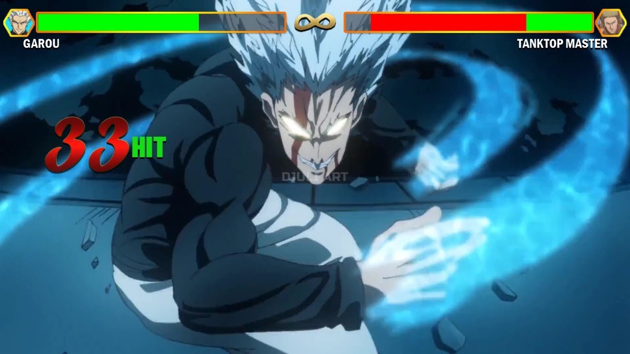 Garou VS Tanktop Master With Healthbars | One Punch Man - YouTube