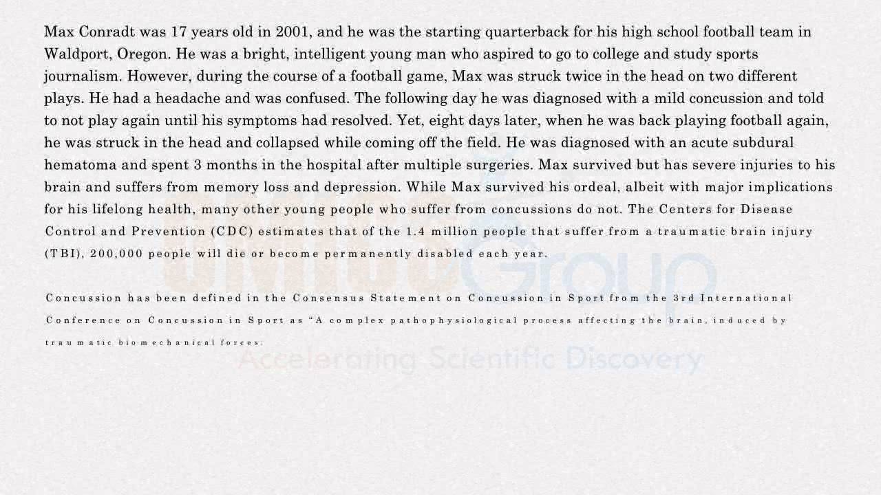 Concussion evaluation research published by OMICS Group