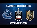 NHL Highlights | 2nd Round, Game 5: Canucks vs. Golden Knights - Sept 1, 2020