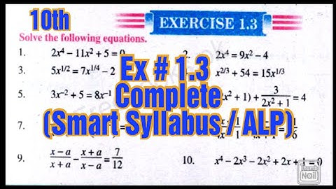 10th Class Math, Ch 1, Exercise 1.3 (Complete ALP) - 10th Class Math