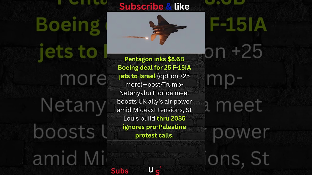 $8.6B F-15s to Israel Post-Trump? 