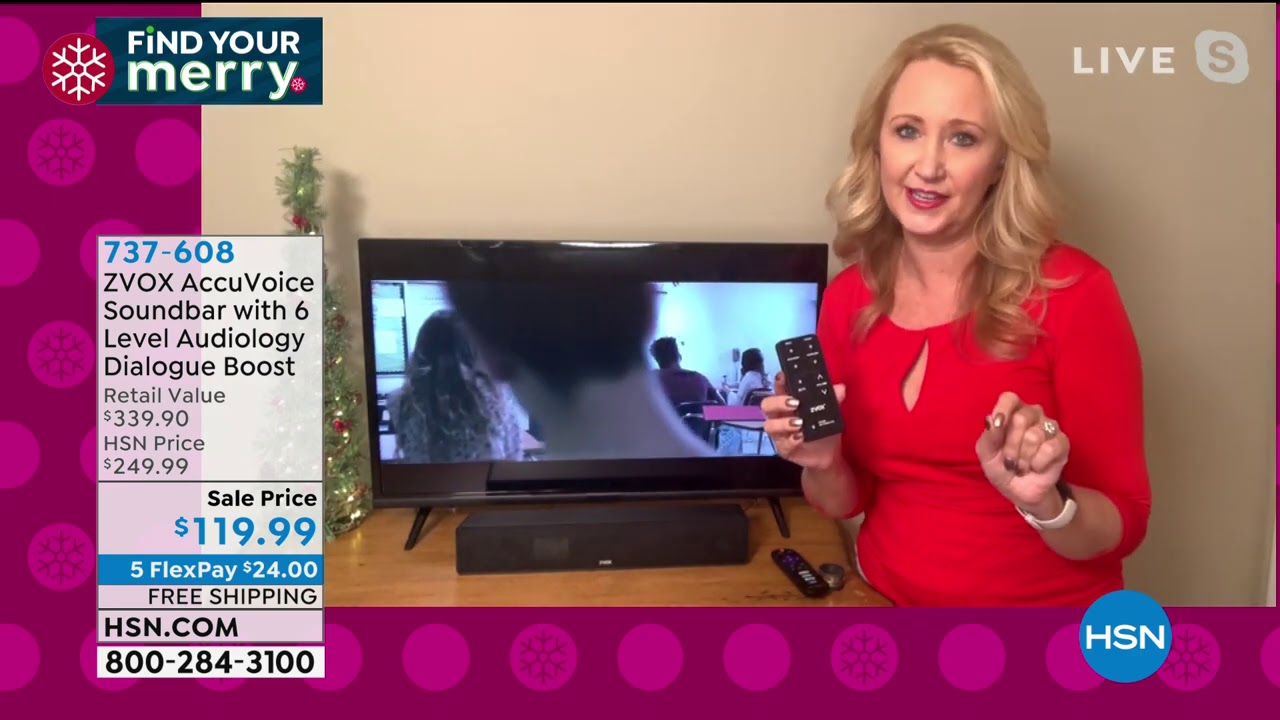 zvox accuvoice soundbar with 6 level audiology