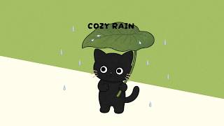 【COZY RAIN】A leaf umbrella and a cat.