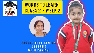 Class 2 - Week 2, Spell Well Genius Olympiad lesson by Parisa on words with syllables.