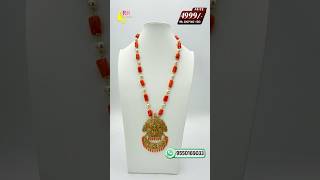 Real Taiwan Corals &amp; Swarovski Pearls Long Necklace | 1 Gram Gold Locket | Premium Jewellery