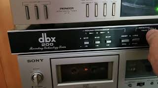 DBX 200 Program Route Selector: Tape 1 (Sony TC-K80II), Tape 2 (Akai GX-F90), Tape 3 (Nakamichi 600)