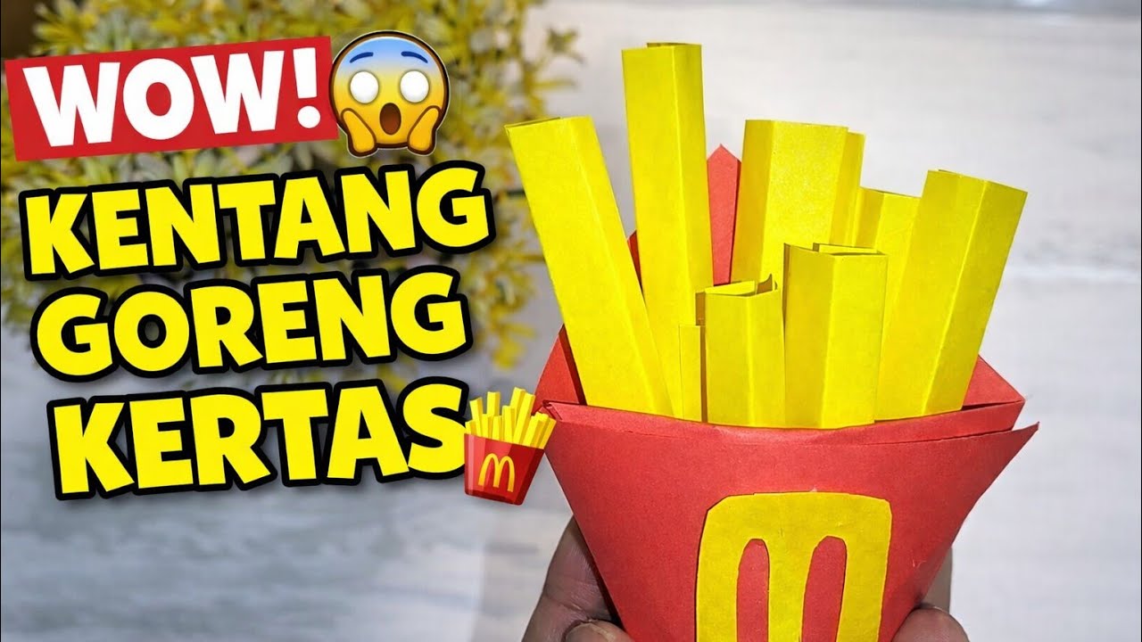 WOW! Origami French Fries /Kentang Goreng dari Kertas 😱🍟 | Origami Lucu & Mudah untuk Anak