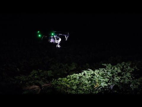 See how a farmer uses a drone equipped with dual RUGO lights to inspect his farm for damage after a flash rain/wind storm.