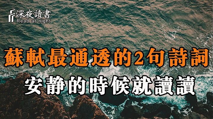 苏轼一生中写的最通透的一首诗词，特别是最后2句！安静下来的时候，就读读吧【深夜读书】 - 天天要闻