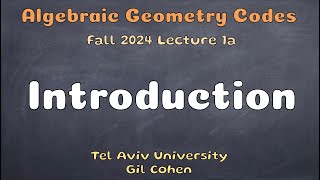 AGC Lecture 1a - Introduction