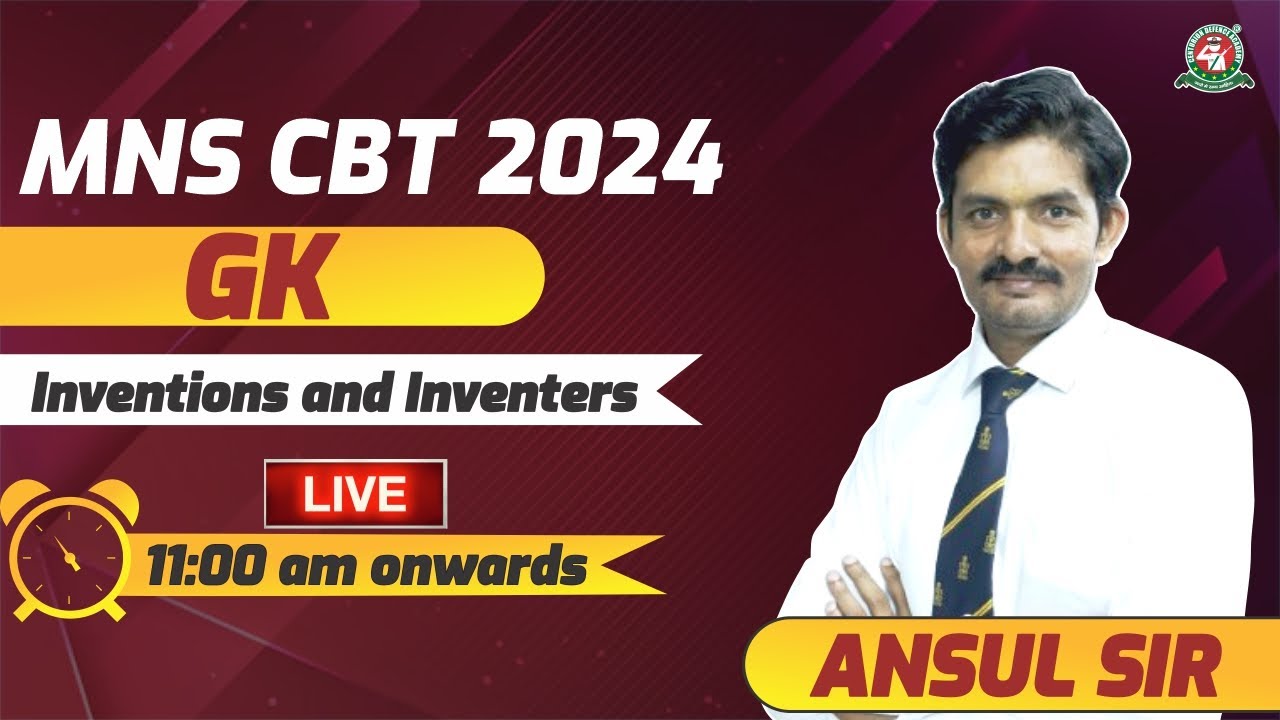 MNS+CBT Exam 2025 25 I "Inventions and Inventers" LIVE🔥Class GK