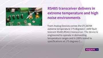 RS485 transceiver delivers in extreme temperature and high noise environments
