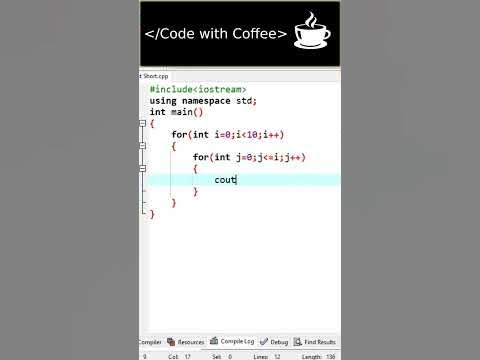 Star Pattern using for loop in C++ | Short | #starpatterns #coding # ...