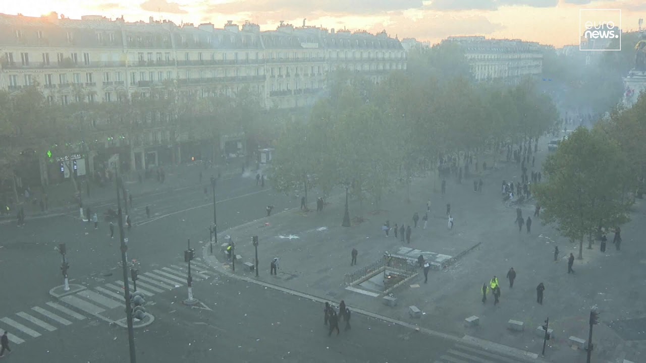 Watch Live: Dozens detained as protesters clash with security forces across Paris