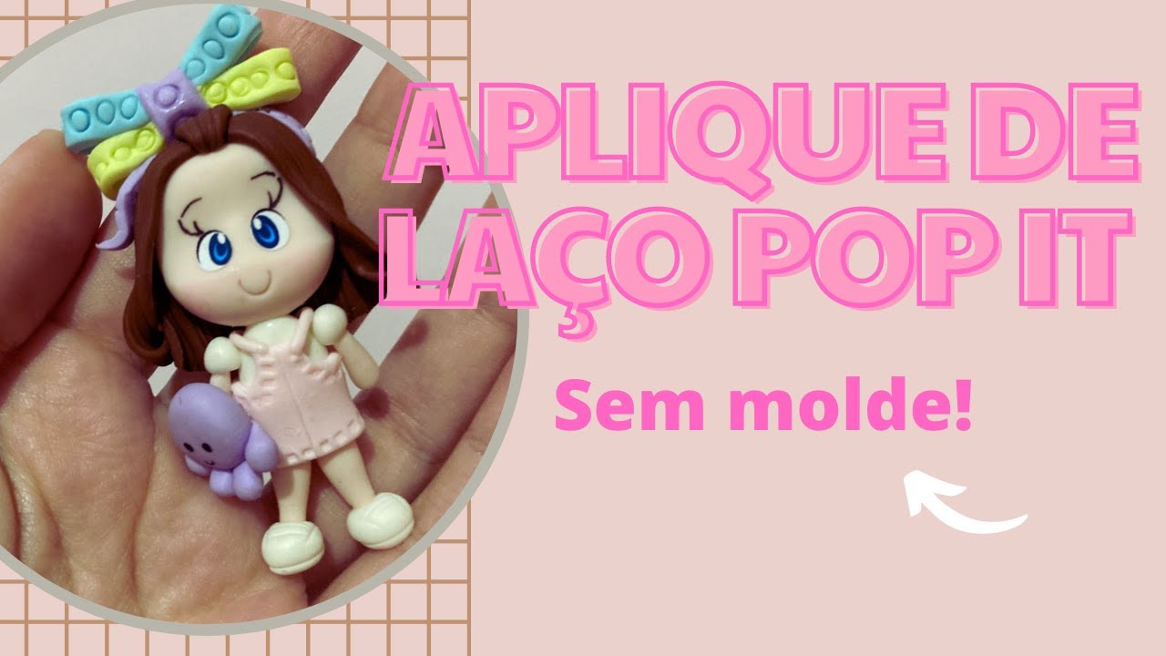 Como fazer aplique com laço pop it de biscuit sem moldes