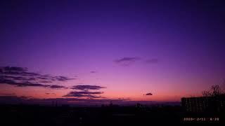 大阪吹田市、今朝の夜明け風景。（20200211）