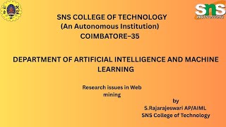 Research in Web Mining|AI in Web Technology|SNS Institutions