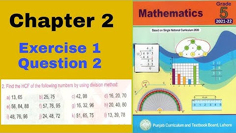 5th class maths Chapter 2 Exercise 1| Q.2 || HCF by using division method || Ilmi Darasgah