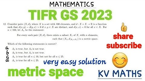 TIFR GS 2023 MATHEMATICS TOPOLOGY SOLUTION|definition of metric space|tifr pyq 2023|topology