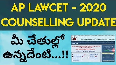 AP LAWCET -2020 Counselling Update | By Krishna