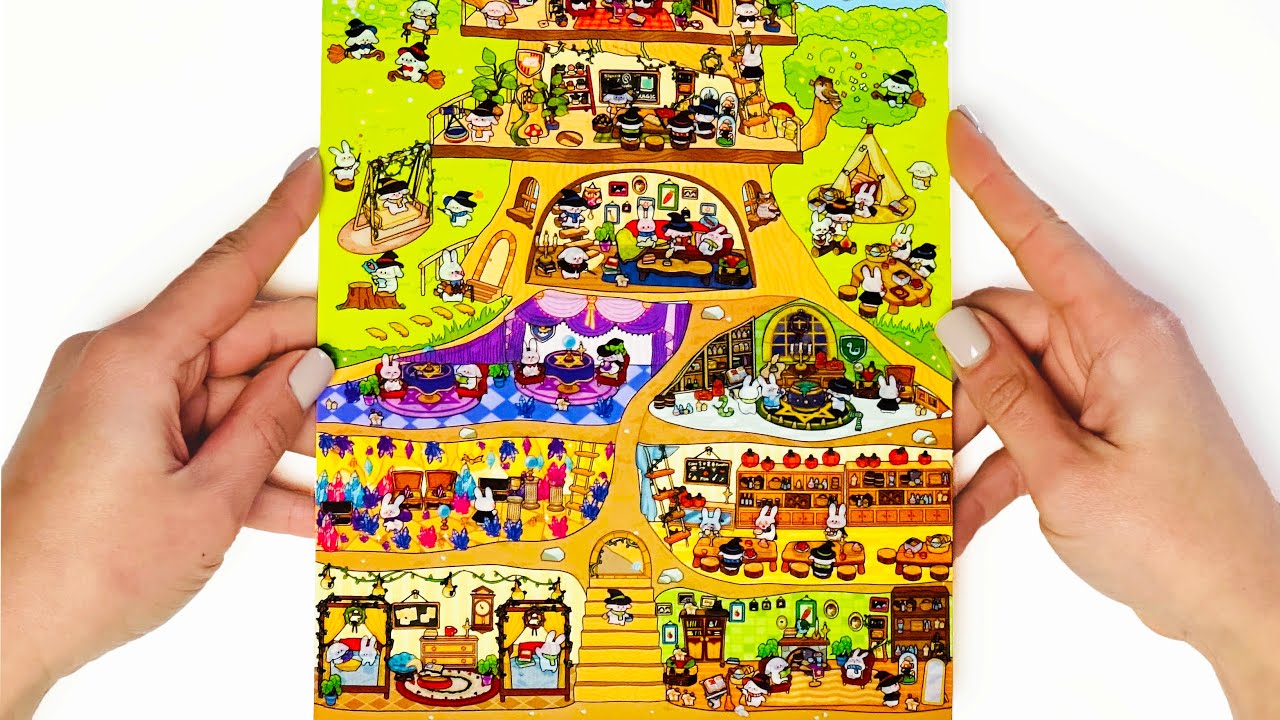 Bunny Hogwarts scene Wizard at Magic School ASMR Sticker Scene ART