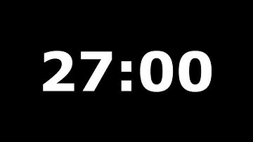 27 Minute Timer with Beautiful and Relaxing Music, Black Background and Alarm