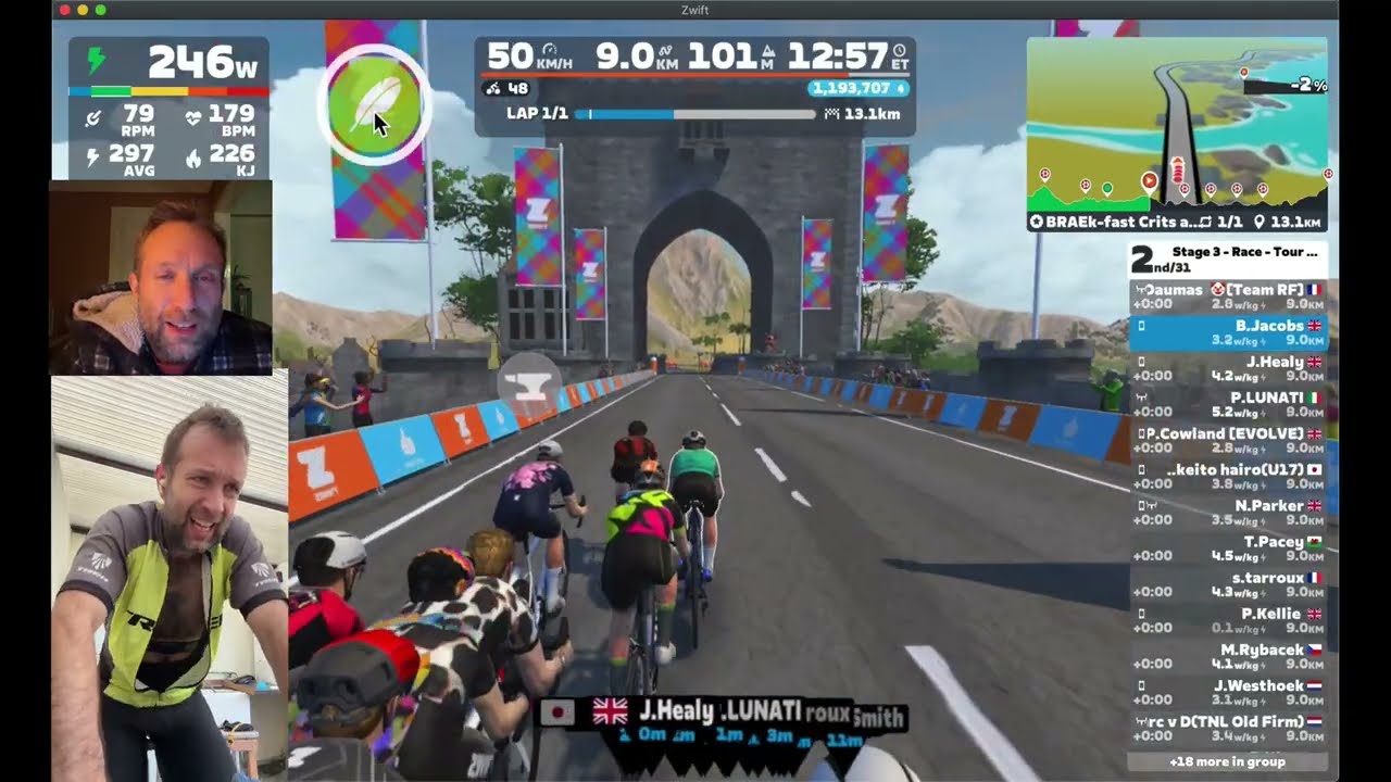 Tour de Zwift Race – Stage 3 (cat A) at 43 Years Old. 🥵