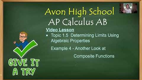 Avon High School - AP Calculus AB - Topic 1.5 - Example 4 (parts a-d)