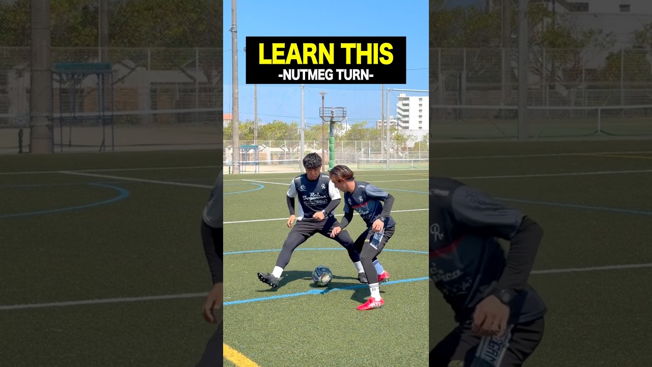 LEARN THIS… NUTMEG TURN 😎#shorts #football