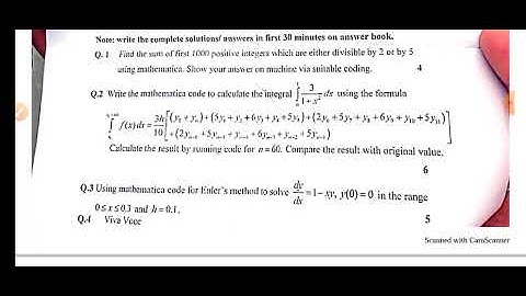 Solved paper Practical Computing tools for Mathematics MTH-604