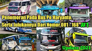Penomoran Pada Bus Po Haryanto Dari HR No. 001 - 168 & Beserta Julukannya | Po Haryanto #1