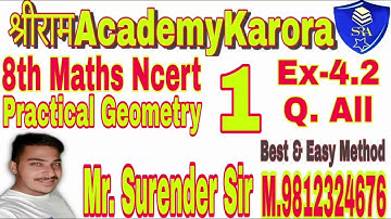 Class 8th ncert maths chapter-4 (Practical Geometry) Ex-4.2