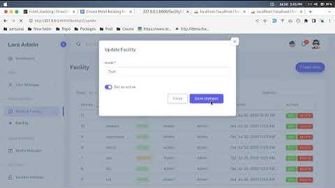 Laravel 10 Hotel Booking Management System - Update Facility