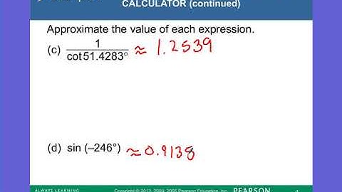Trigonometry 1 2.3 Finding Trigonometric Function Values Using a Calculator part 1