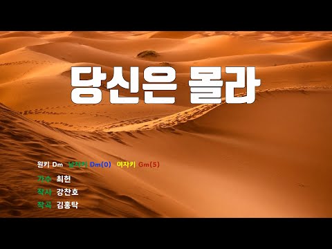 [은성반주기] 당신은몰라 - 최헌 /MR/가사